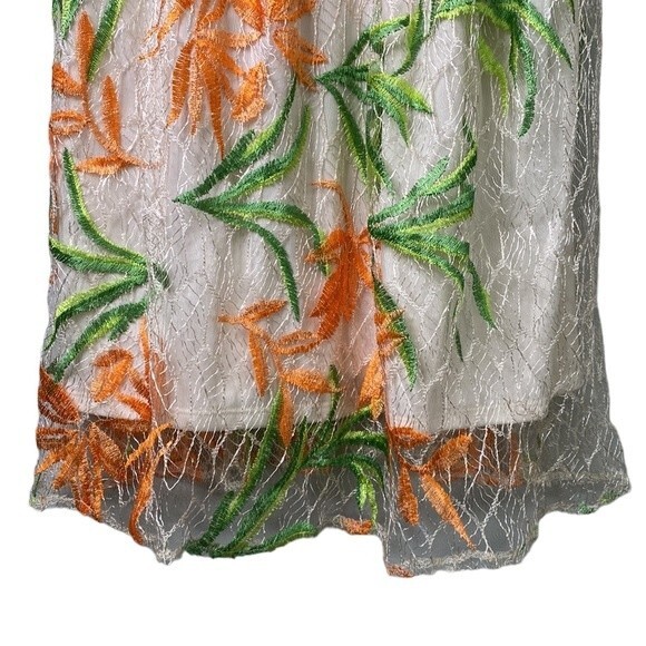 Laundry Shelli Segal Floral Embroidered A-Line Sleeveless Dress Lace Overlay - Picture 5 of 16